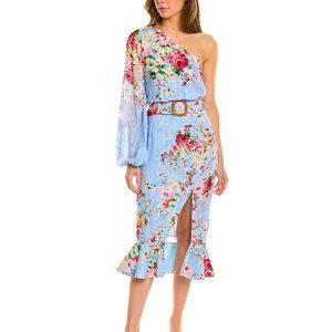 Hemant and Nandita Floral Puff one Sleeve Dress